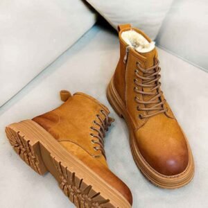 Men's Sheepskin Fur Snow Boots Genuine Leather