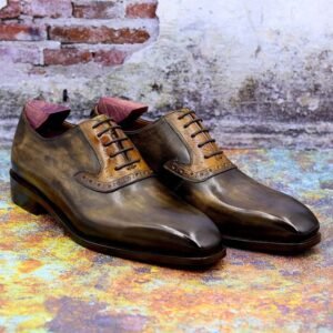 Handmade Leather Lace Up Breathable Men's Shoes