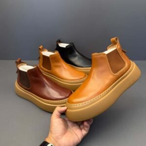 Horseskin Leather Platform Martin Boots